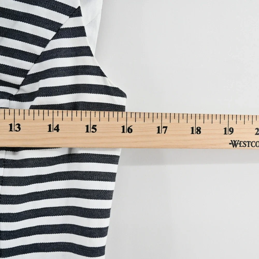Kate Spade Striped Ruffle Dress Size‎ 2 Nautical Sleeveless Breezy Preppy Cotton